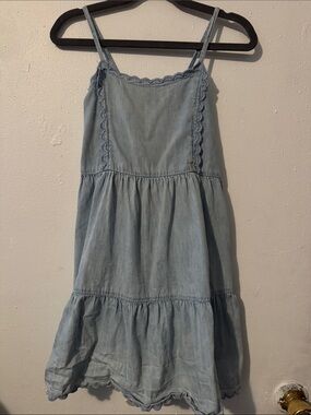 GAP Light Blue Chambray Tiered Sundress